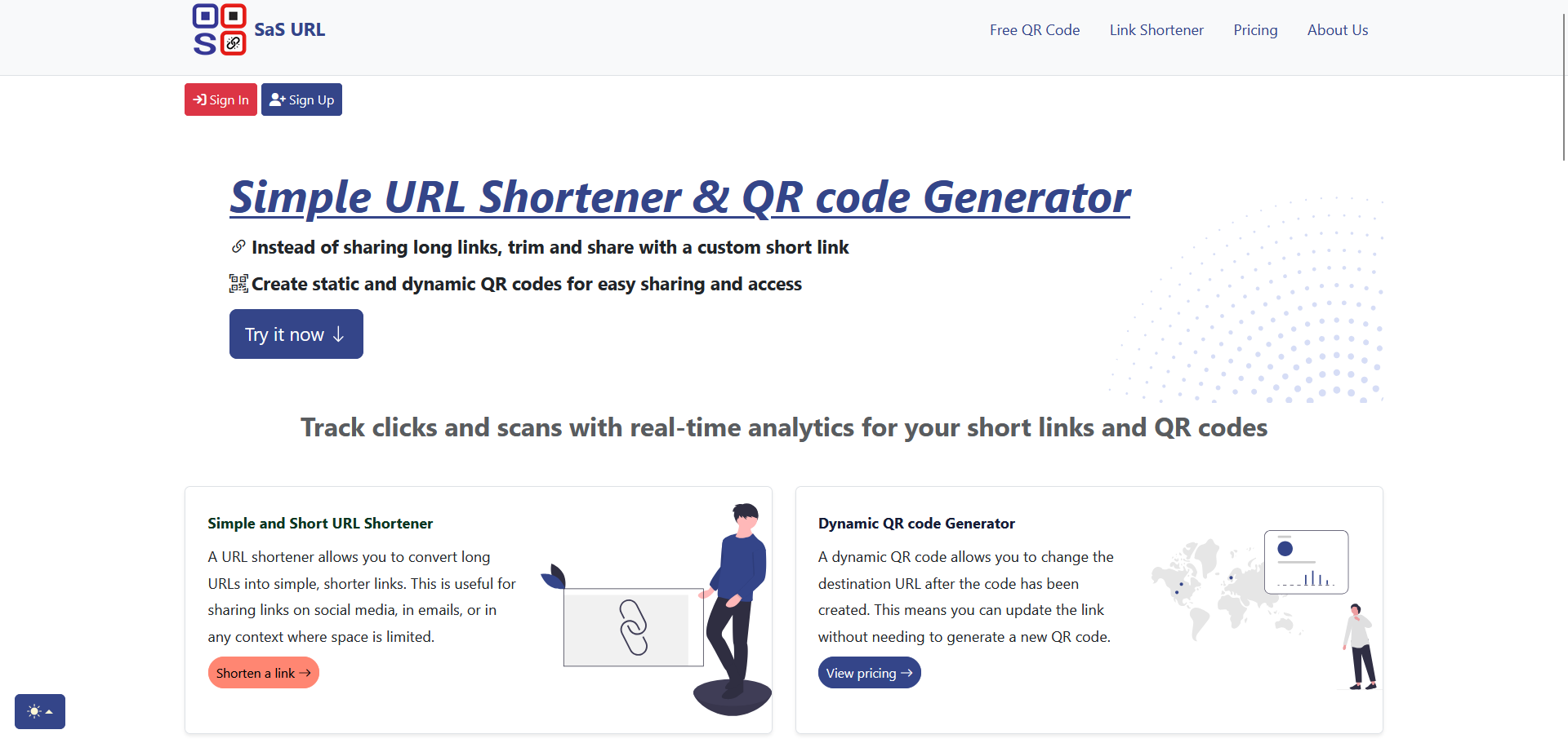Short Link and Dynamic QR Code generator